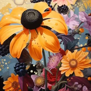 Get Yours Surreal Florals Black Eyed Susan 4 Flower Painting